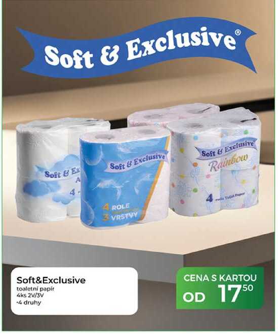 Soft&Exclusive toaletní papír 4ks 2V/3V