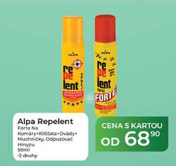 Alpa Repelent Forte Na Komáry Klíštata Ovády+ Muchničky, Odpuzovač Hmyzu 90 ml Tamda Foods