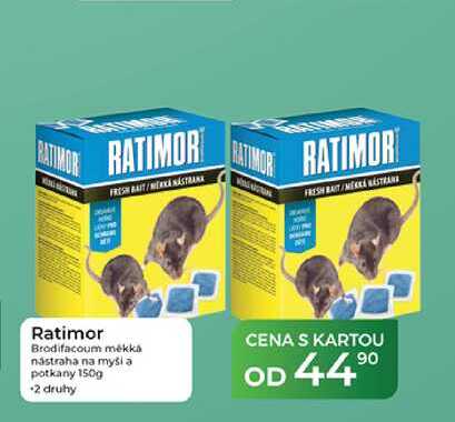 Ratimor Brodifacoum měkká nástraha na myši a potkany 150g Tamda Foods