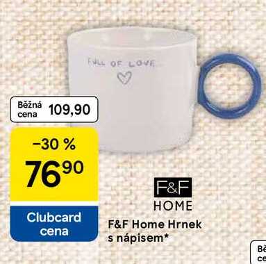 F&F Home Hrnek s nápisem