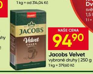 Jacobs Velvet vybrané druhy 250 g