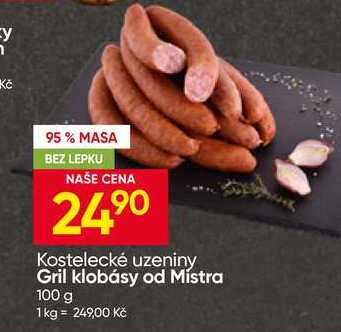 Kostelecké uzeniny Gril klobásy od Mistra 100 g