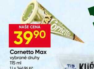 Cornetto Max vybrané druhy 115 ml