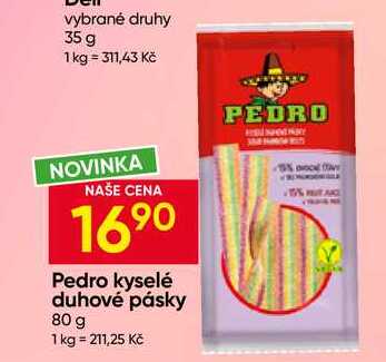 Pedro kyselé duhové pásky 80 g