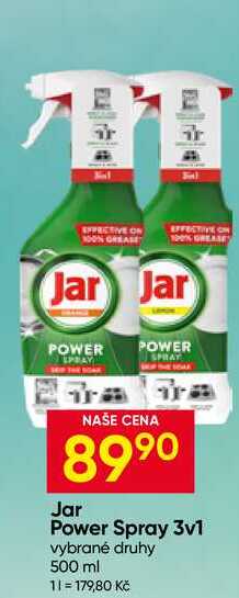 Jar Power Spray 3v1 vybrané druhy 500 ml Hruška