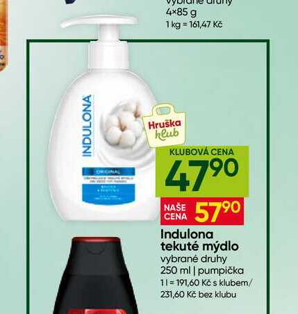 Indulona tekuté mýdlo vybrané druhy 250 ml