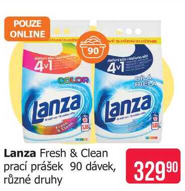 Lanza Fresh & Clean prací prášek 90 dávek