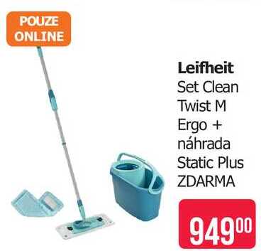 Leifheit Set Clean Twist M Ergo + náhrada Static Plus 