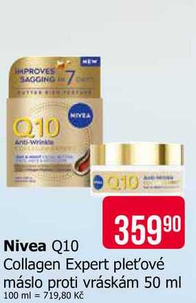 Nivea Q10 Collagen Expert pleťové máslo proti vráskám 50 ml Teta drogerie