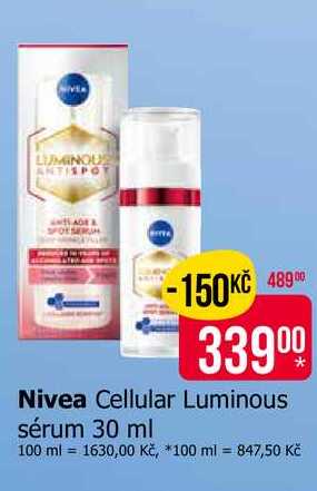 Nivea Cellular Luminous sérum 30 ml Teta drogerie
