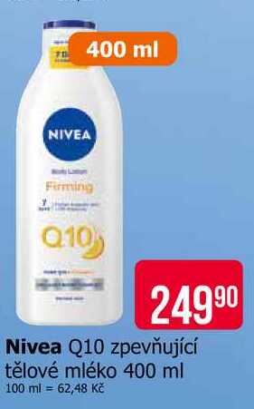 Nivea Q10 zpevňující tělové mléko 400 ml Teta drogerie