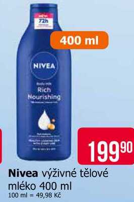 Nivea výživné tělové mléko 400 ml 
