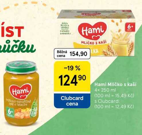 Hami Mlíčko s kaší, 4× 250 ml