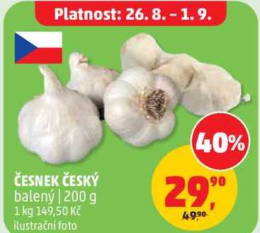 ČESNEK ČESKÝ balený, 200 g