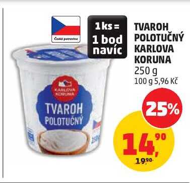 TVAROH POLOTUČNÝ KARLOVA KORUNA, 250 g