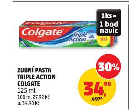 ZUBNÍ PASTA TRIPLE ACTION COLGATE, 125 ml Penny Market