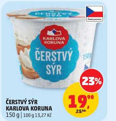ČERSTVÝ SÝR KARLOVA KORUNA, 150 g