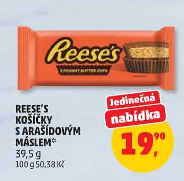 REESE'S KOŠÍČKY S ARAŠÍDOVÝM MÁSLEM, 39,5 g