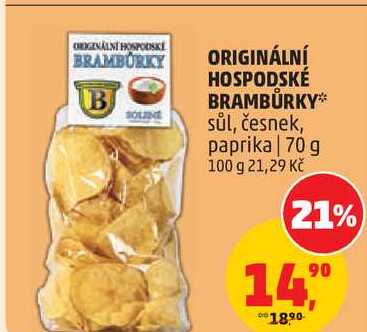 ORIGINÁLNÍ HOSPODSKÉ BRAMBŮRKY sůl, česnek, paprika, 70 g