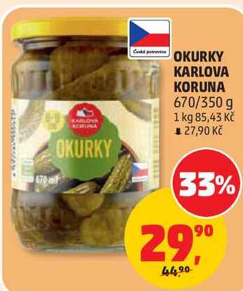 OKURKY KARLOVA KORUNA, 670/350 g
