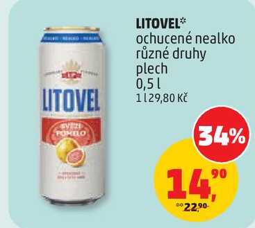 LITOVEL ochucené nealko různé druhy plech, 0,5 l