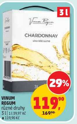 VINUM REGUM různé druhy, 3 l 
