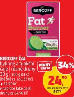 BERCOFF ČAJ bylinné a funkční čaje různé druhy, 30 g