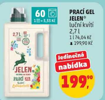 PRACÍ GEL JELEN luční kvítí, 2.7 l Penny Market