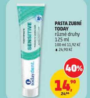 PASTA ZUBNÍ TODAY různé druhy, 125 ml Penny Market