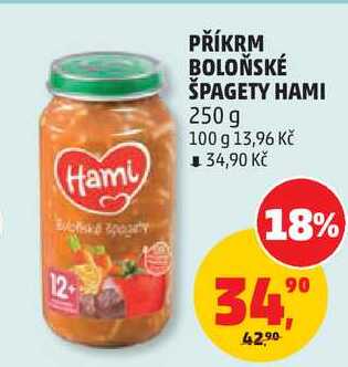 PŘÍKRM BOLOŇSKÉ ŠPAGETY HAMI, 250 g Penny Market