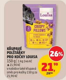 KŘUPAVÉ POLŠTÁŘKY PRO KOČKY LOUISA, 150 g 