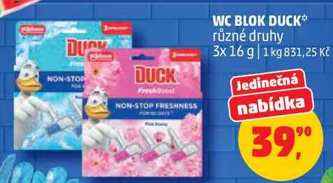 WC BLOK DUCK různé druhy, 3x 16 g 