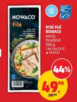 RYBÍ FILÉ NOWACO porce, mražené, 300 g
