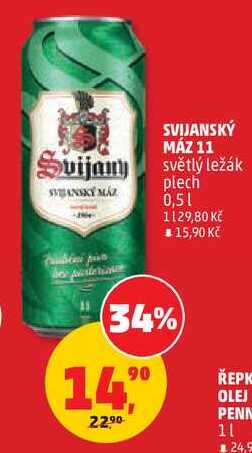 SVIJANSKÝ MÁZ 11 světlý ležák plech, 0,5 l