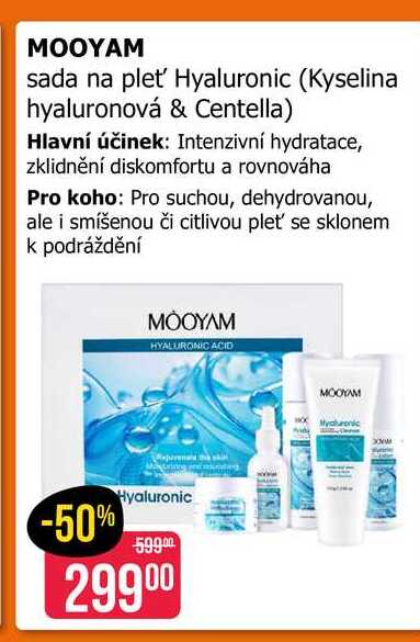 MOOYAM sada na plet' Hyaluronic (Kyselina hyaluronová & Centella) Teta drogerie