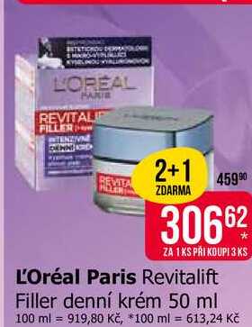 L'Oréal Paris Revitalift Filler denní krém 50 ml Teta drogerie