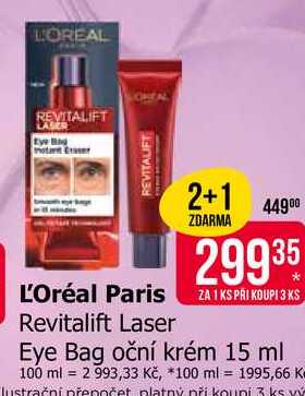 L'Oréal Paris Revitalift Laser Eye Bag oční krém 15 ml