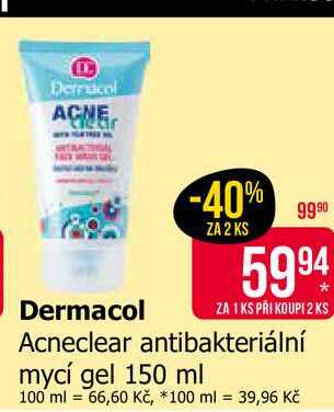 Dermacol Acneclear antibakteriální mycí gel 150 ml Teta drogerie