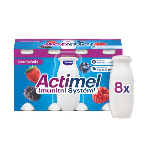 Actimel Probiotický jogurtový nápoj s vitamíny lesní plody 8x100g