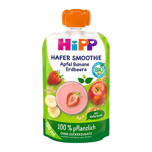 HiPP BIO Ovesné smoothie 100% rostlinné (jablko, jahoda, banán) Košík.cz