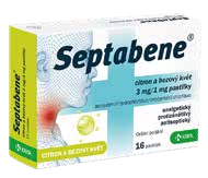 SEPTABENE CITRON A BEZOVÝ KVĚT 3 mg/1 mg, 16 pastilek