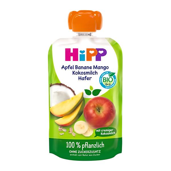 HiPP BIO 100% rostlinné (jablko, banán, mango, kokos, oves) Košík.cz