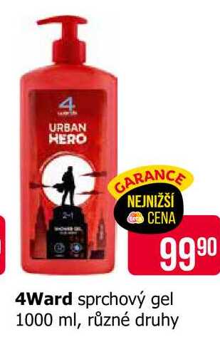 4Ward sprchový gel 1000 ml, různé druhy Teta drogerie