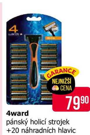 4ward pánský holicí strojek +20 náhradních hlavic Teta drogerie