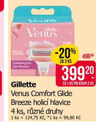 Gillette Venus Comfort Glide Breeze holicí hlavice 4 ks, různé druhy Teta drogerie