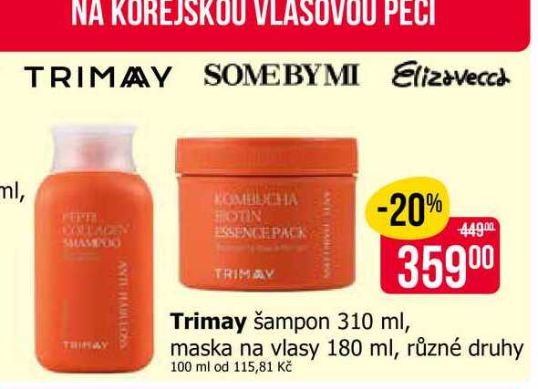 Trimay šampon 310 ml, maska na vlasy 180 ml, různé druhy Teta drogerie