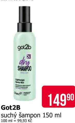 Got2B suchý šampon 150 ml Teta drogerie