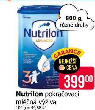 Nutrilon pokračovací mléčná výživa 800 g