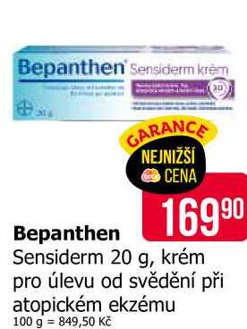 Bepanthen Sensiderm 20 g, krém pro úlevu od svědění při atopickém ekzému Teta drogerie