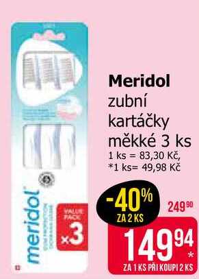 Meridol zubní kartáčky měkké 3 ks Teta drogerie